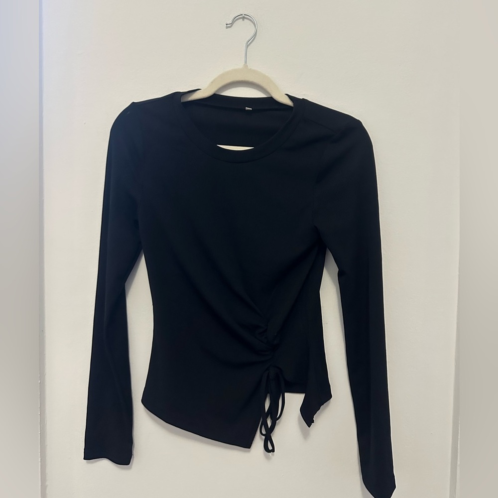 Elegant Black Long Sleeve Women's Top